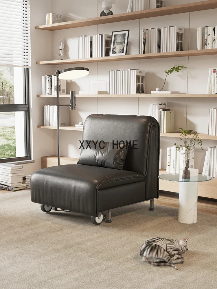 

Study High-Grade Leather Sofa Bed Single Dual-Use Foldable