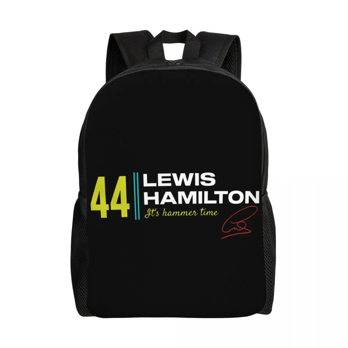 Custom Lewis Motorsport Backpack for Girls Boys 44 Car Racing College School Travel Bags Women Men Bookbag Fits 15 Inch Laptop