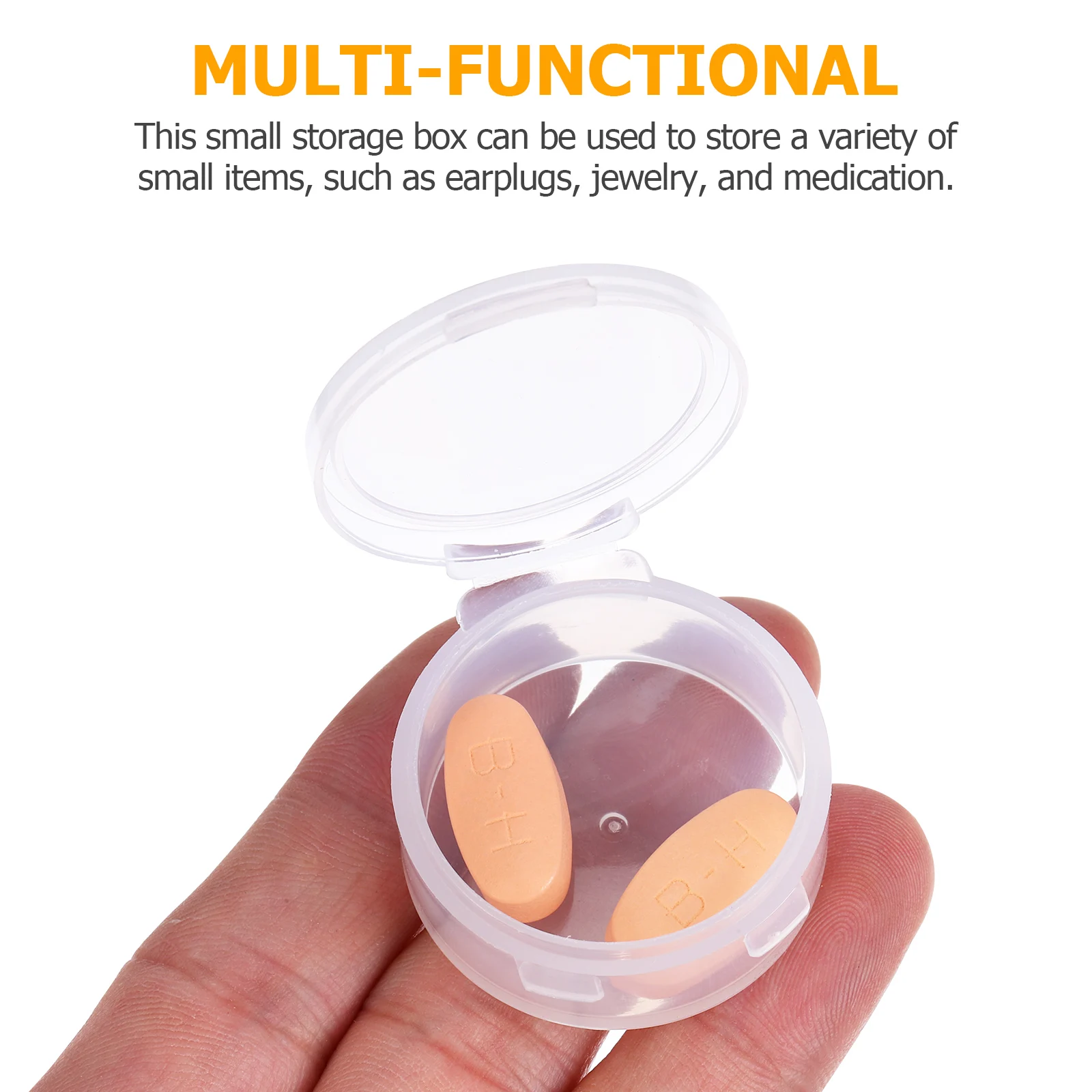 

20 Pcs Earplug Case PP Material Mini Storage Box Travel Bead Container Pill Holder Clear Compact Lightweight for Daily Use