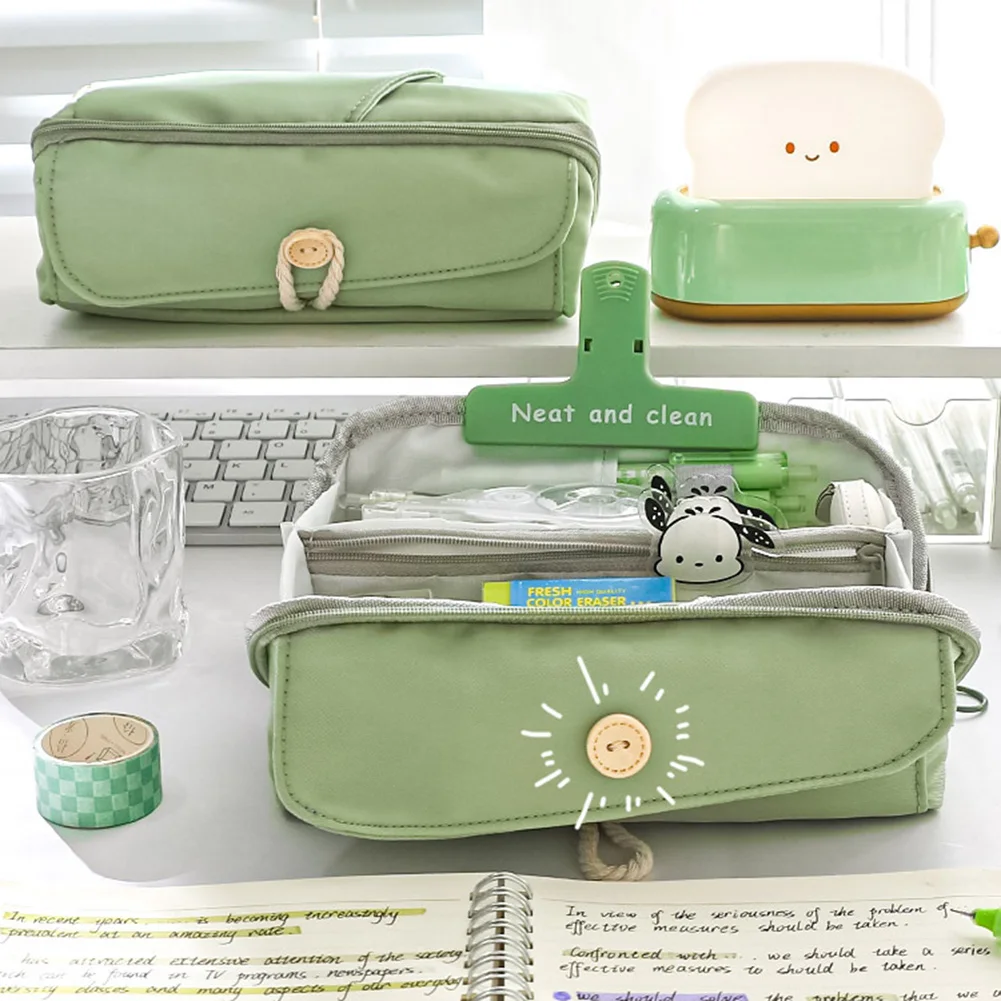 Astuccio per matite con cerniera Cute Boy Girl astucci per matite Kawaii Storage borsa per penne per bambini grande scatola di cancelleria forniture per studenti delle scuole