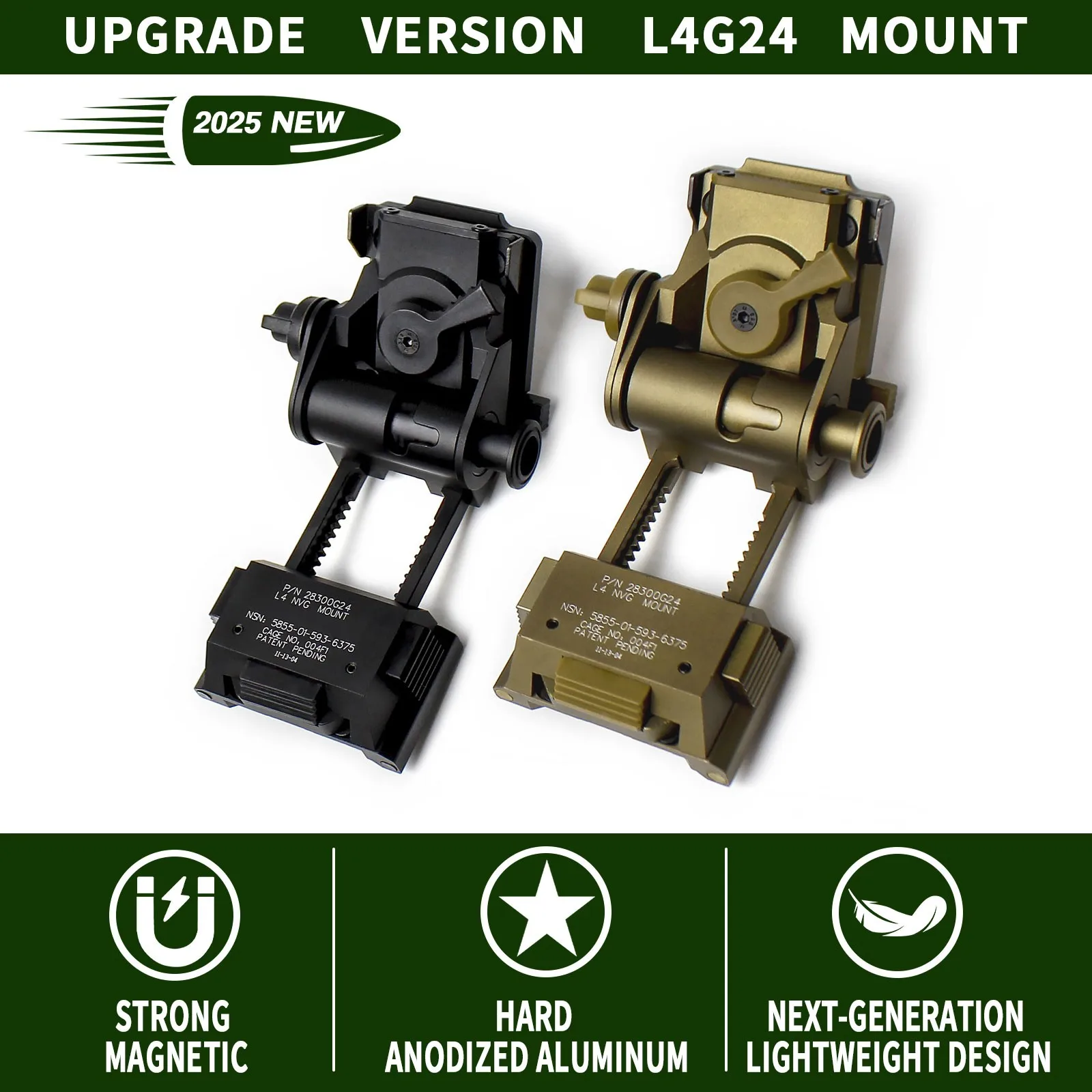 SOTAC L4 G24 NVG Helmet Mount Hard-Anodized Upgrade Version For PVS-14, ANVIS, BNVD, GPNVG Series