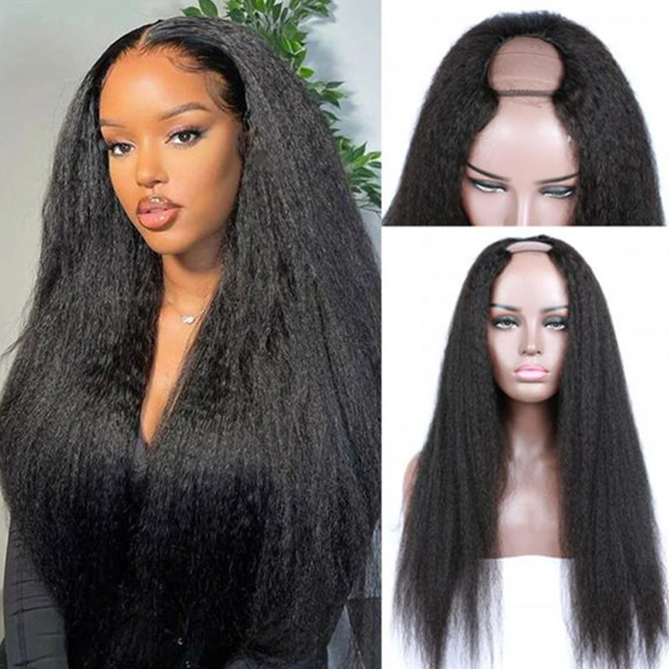 

Yaki Straight U Part Wig Human Hair Wigs For Women Yaki Straight U Part Human Hair Wigs Indian Remy Glueless 180% Density Wig