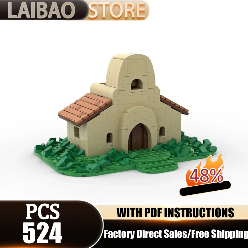 

City Street View Model Moc Building Blocks Small Church Model Technology Brick DIY Assembly Construction Toy Holiday Set Gifts