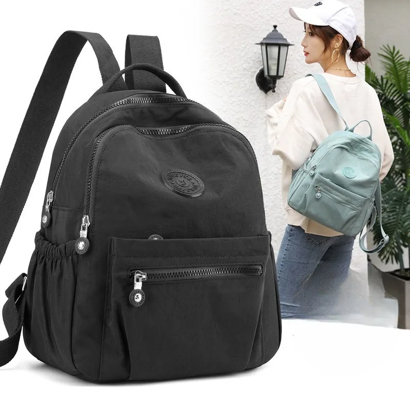 

1pcs Nylon Backpack Small Casual Bag Fashion Versatile Lightweight Daily Shoulder Bag Unisex