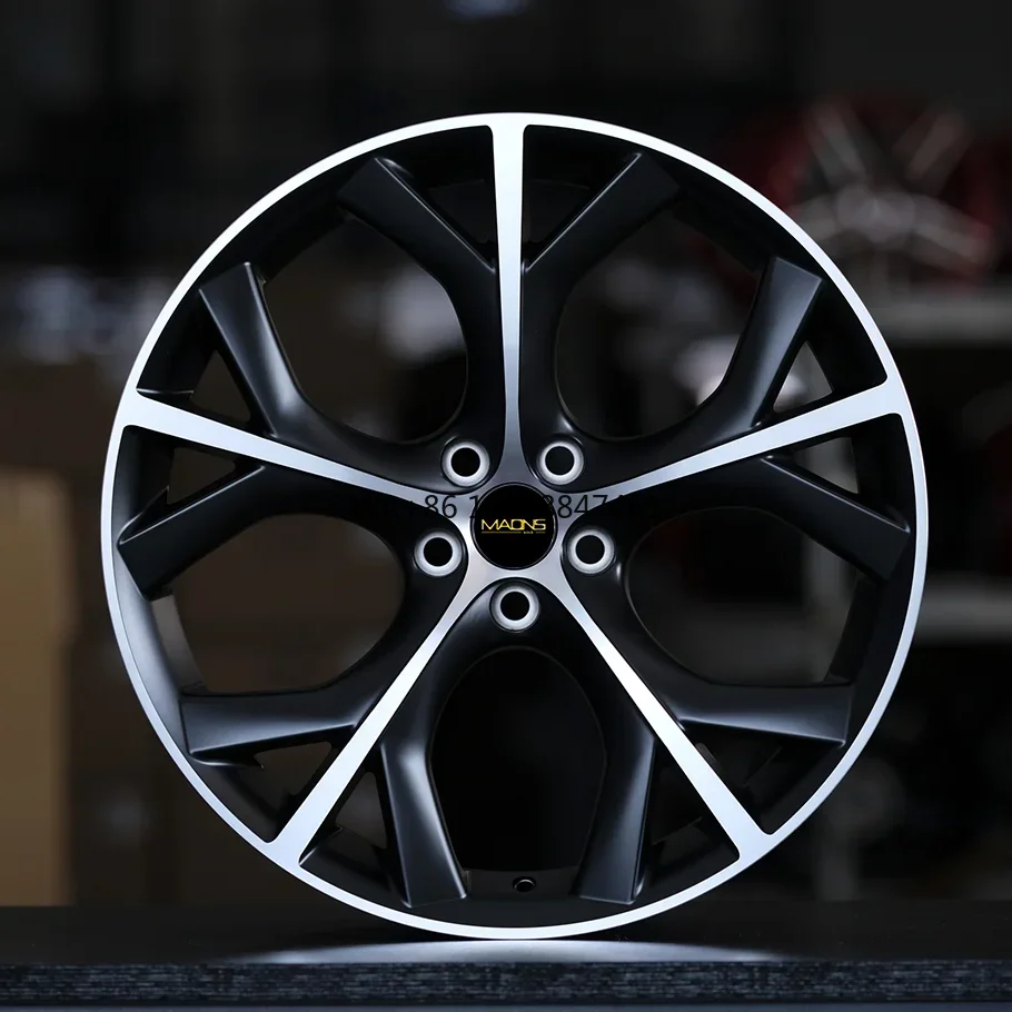 

REP 587F 5 Spoke Alloy Wheels Black Machined Face Low MOQ Customized Forged China Wheel and Rim Aluminum Alloy Rims for JAGUAR