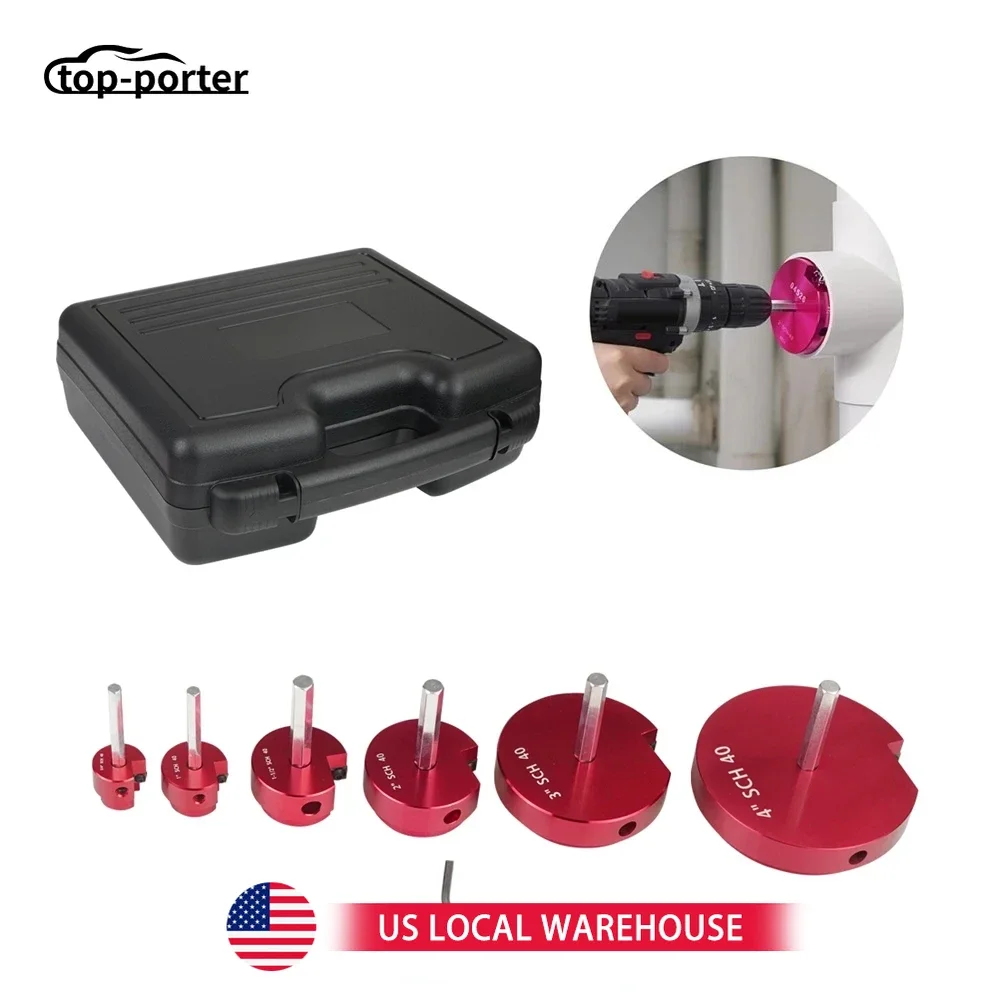 

PPRK6 6Pcs Plastic Pipe Fitting Reamer Set Fit into Standard 1/2" Drills PVC Pipe Reamer Tool Contains PPR75/100/150/200/300/400