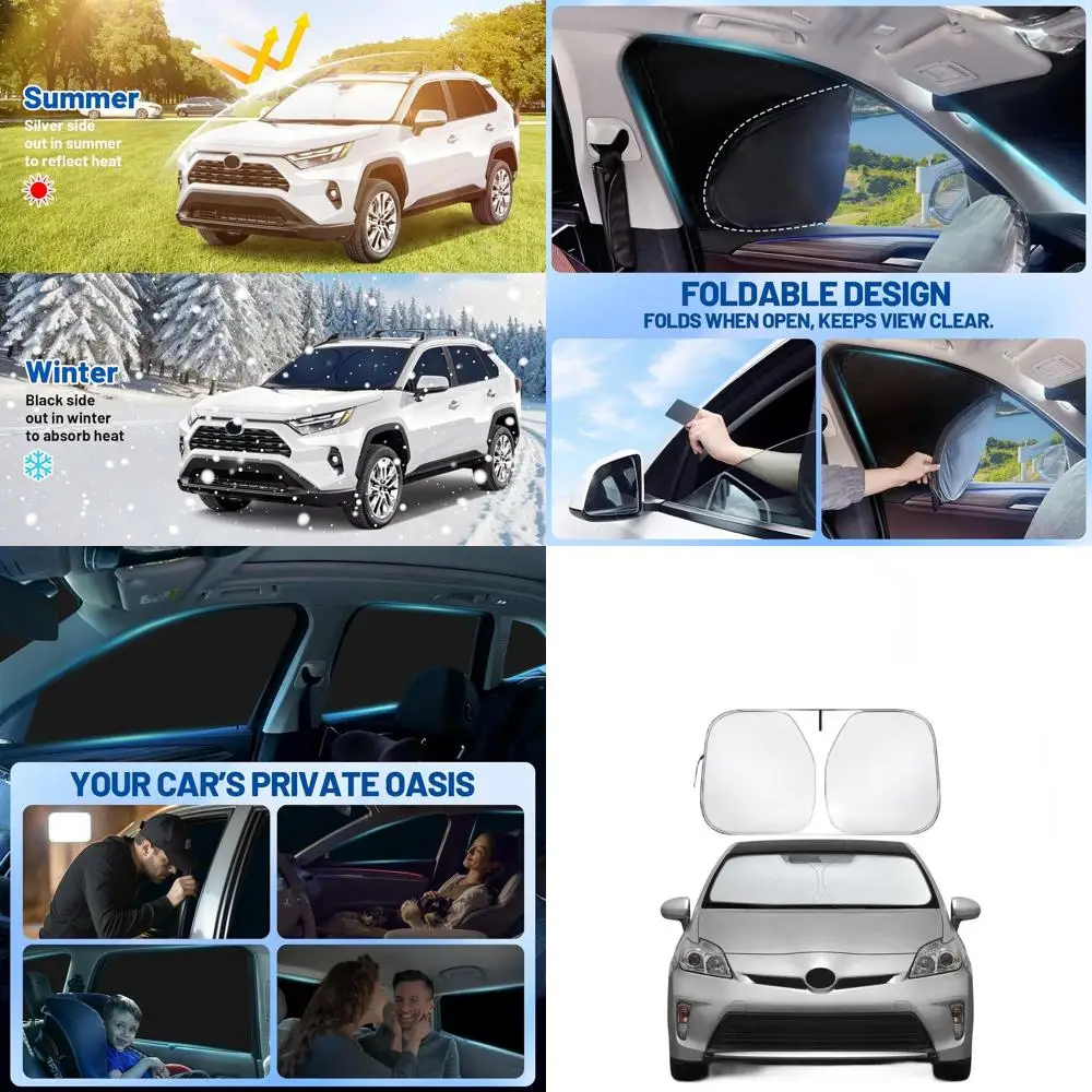 

11-Piece Side Window Sunshades Set with Memory E and Blackout Fabric for Privacy, UV Protection, Ideal for Camping and Travel (2