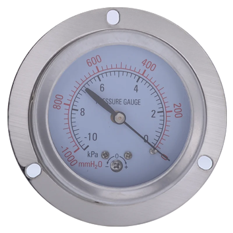 YE-60ZT axial edge diaphragm box pressure gauge, back diaphragm box pressure gauge 0-40KPA