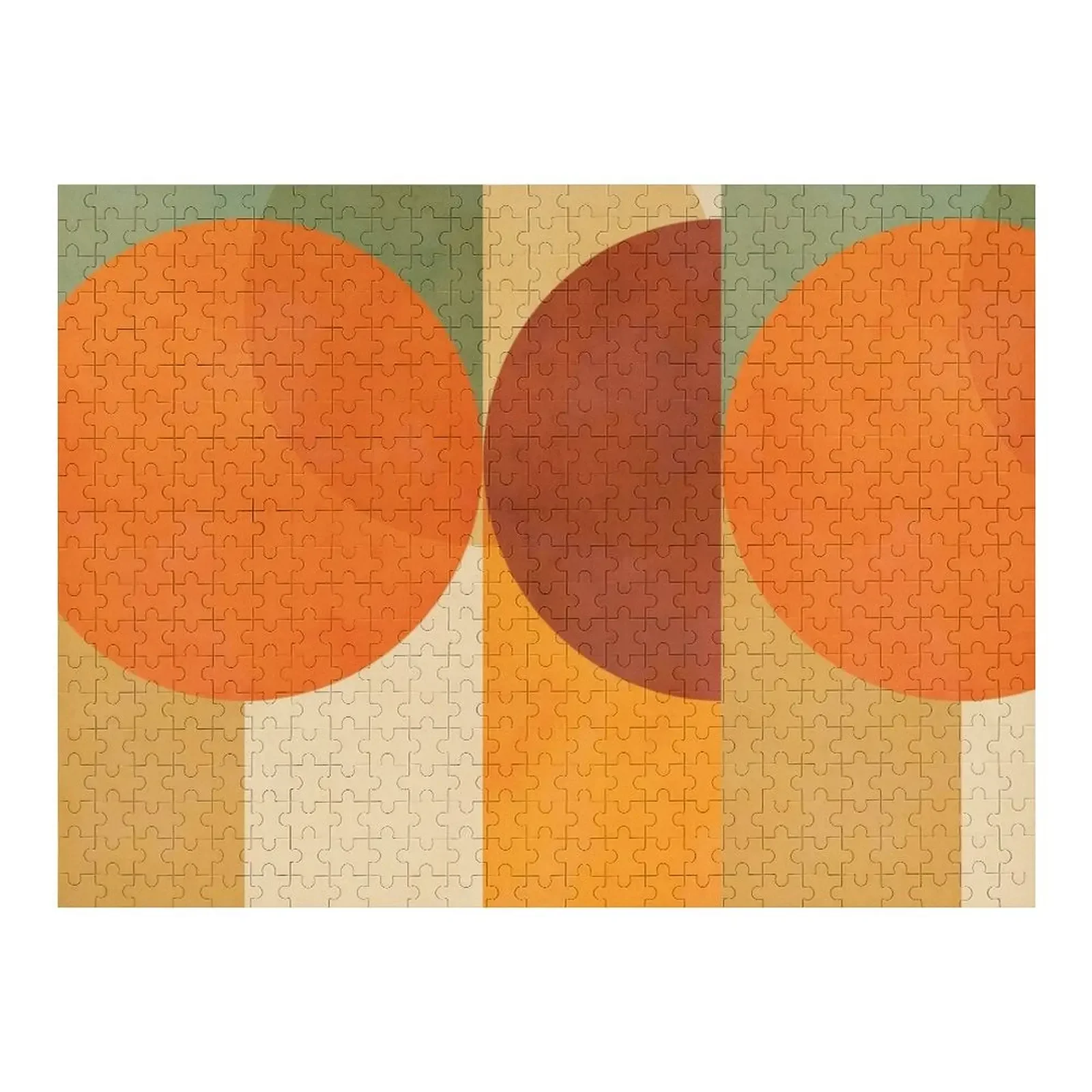 

Mid-Century Fall Colours and shapes 1 Jigsaw Puzzle Personalized Gift Woods For Adults Woodens For Adults Game Children Puzzle