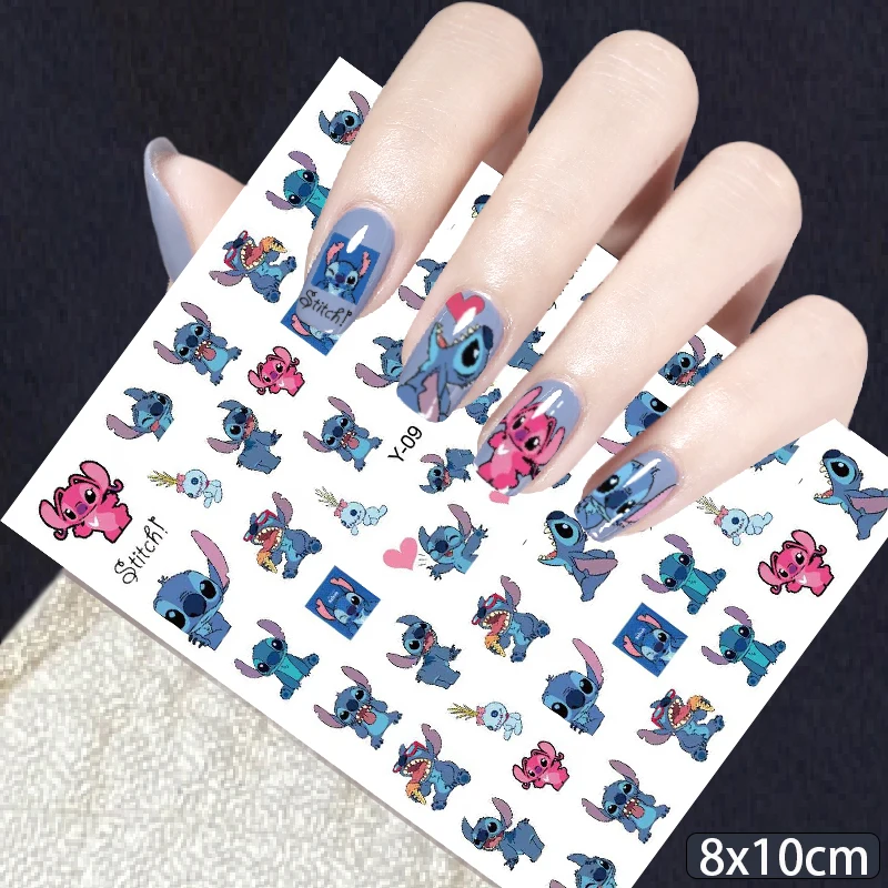 Cartoon Mickey Personality Logo Nail Sticker Disney Character Adhesive Stickers Nail Slider Stitch Cartoon Nail Art Decoration