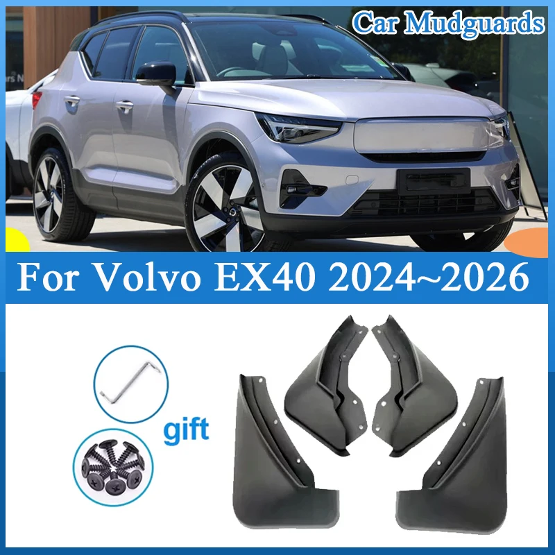 

4PCS For Volvo EX40 Accesories XC40 2024 2025 2026 Car Mudguard scratch-proof Mudflap Fender Splash-proof Mud Flaps Rubber Parts
