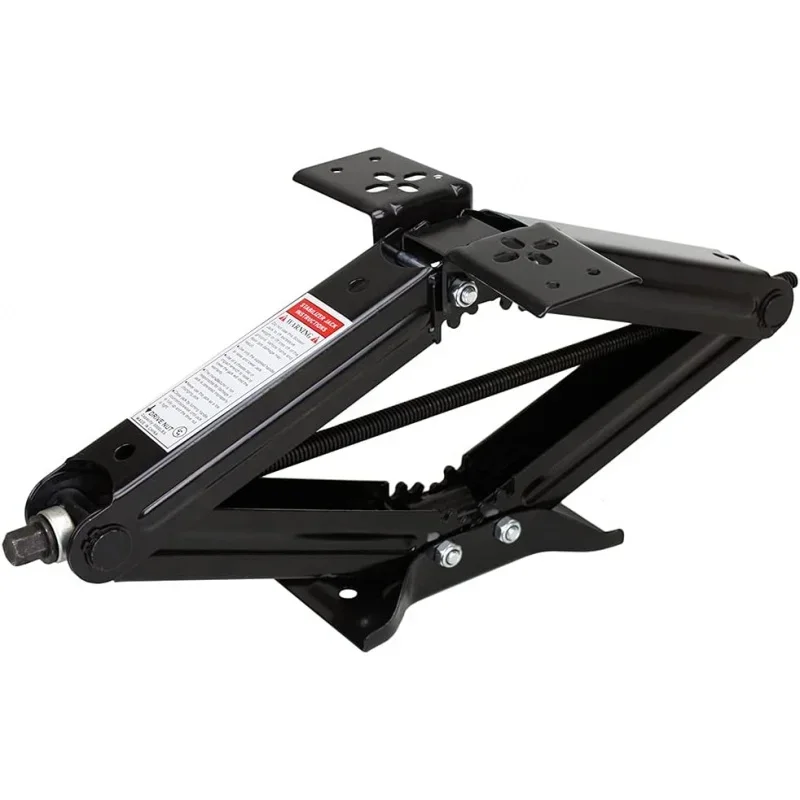 Manual RV Scissor Jack Kit, 5,000 lbs. 24 Extended, 4-1/4 Retracted, Universal Bolt-on or Weld-on Travel Trailer, 5th Whe