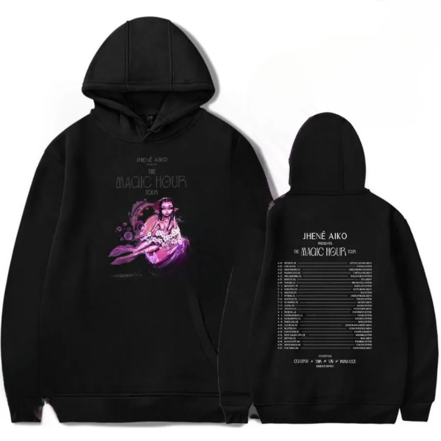 Jhene Aiko The Magic Hour Tour 2024 Oversized Women/Men Hoodie Sweatshirt Streetwear Hip Hop Pullover Hooded Jacket Outerwear