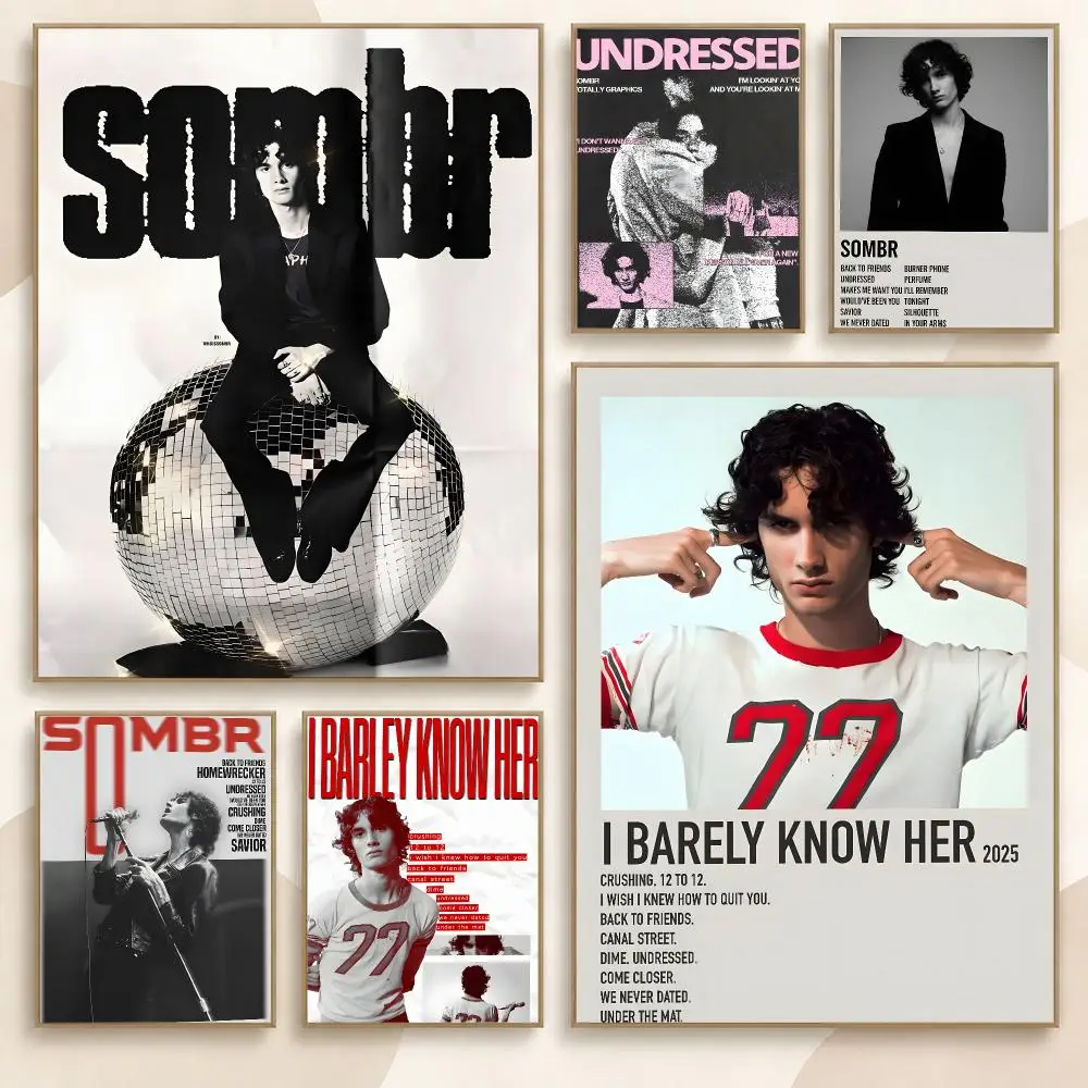 Sombr Music Artist Album Retro Vocal Visual Fan Series Poster Contemporary Wall Art Print for Bedroom & Living Room, Unframed