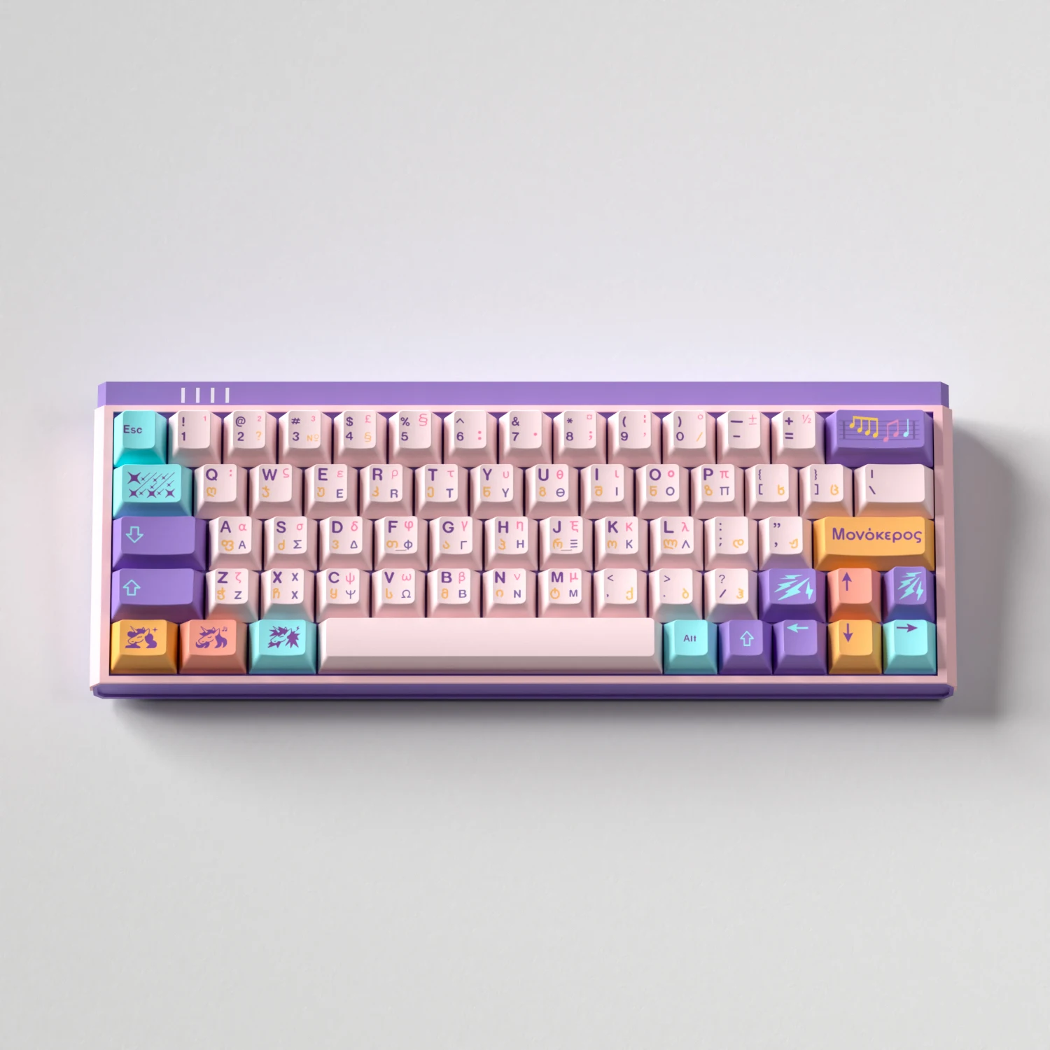 For Unicorn Theme Keycaps Mechanical Keyboard  Keycap Pbt Five-Sided Sublimation 129-Key 1.77mm Cherry Profile Adaptable 75/84