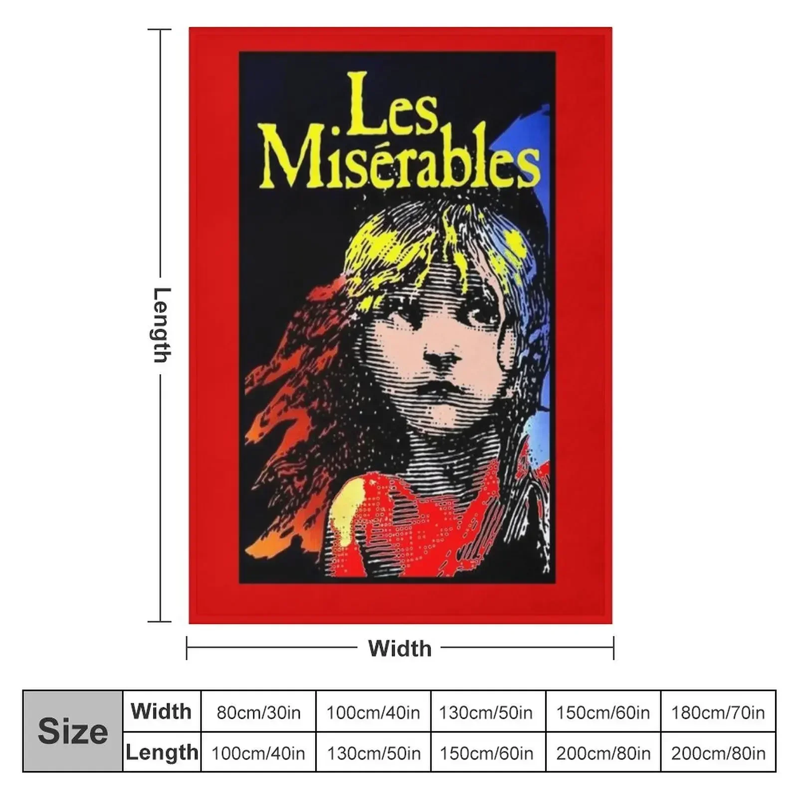 LES MISERABLES: Restored Colorized Advertising Print Throw Blanket Large Warm wednesday Blankets