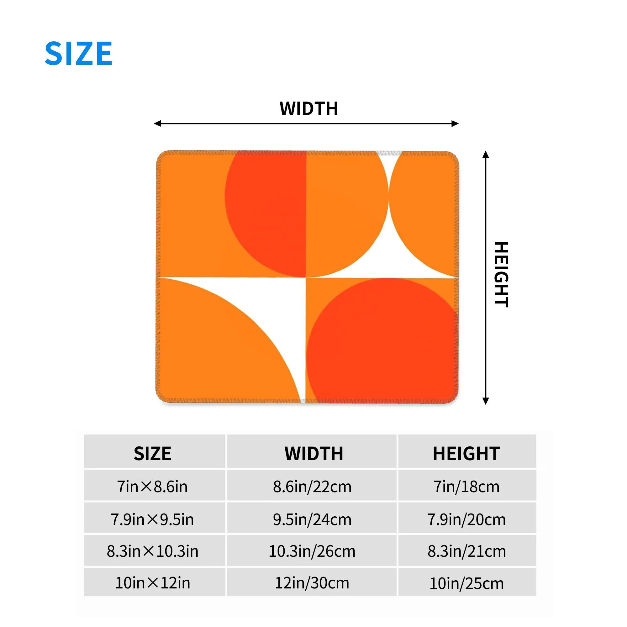 برتقالي Bauhau ماوس الوسادة الكمبيوتر لوحة المفاتيح ماوس حصيرة ألعاب الكمبيوتر المحمول مكتب حصيرة مكتب الملحقات الجدول الحصير