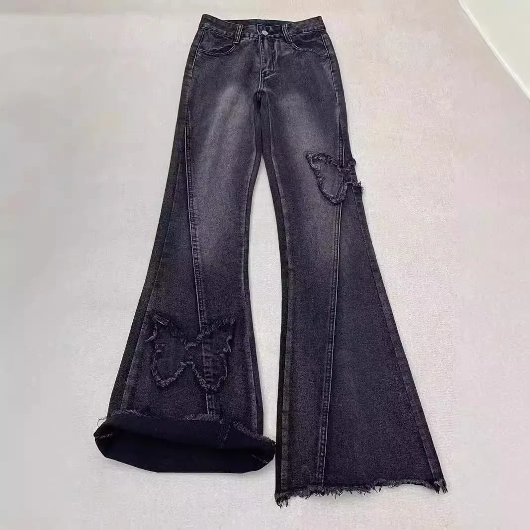 Pear-shaped Slimming High-waisted Jeans American Style Loose Fit Bootcut Pants For Women