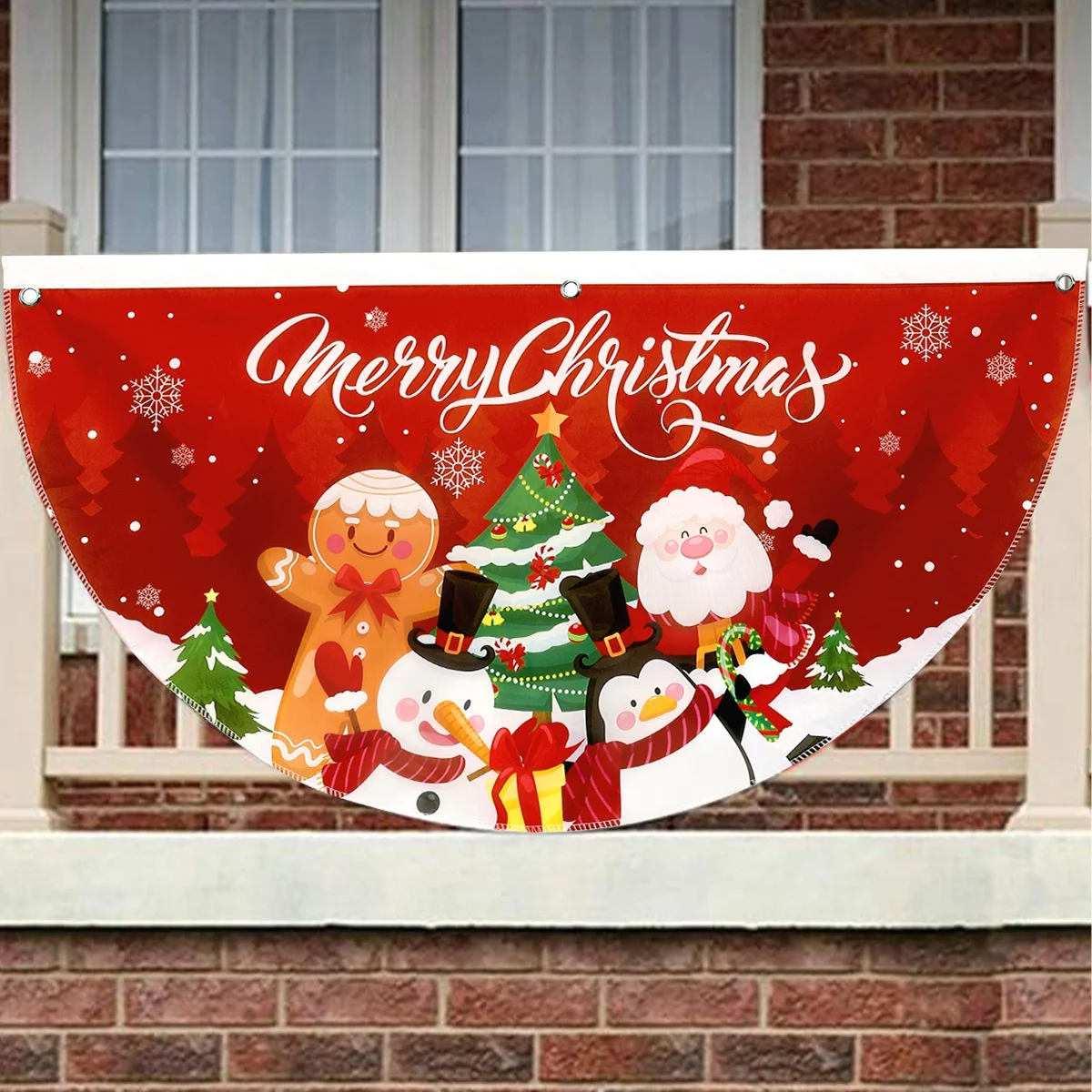 Weihnachten fächerförmige Flagge Banner Weihnachts dekoration für zu Hause 2024 Weihnachts schmuck Weihnachten Navidad Noel Geschenk Neujahr 2025 – Detail 4