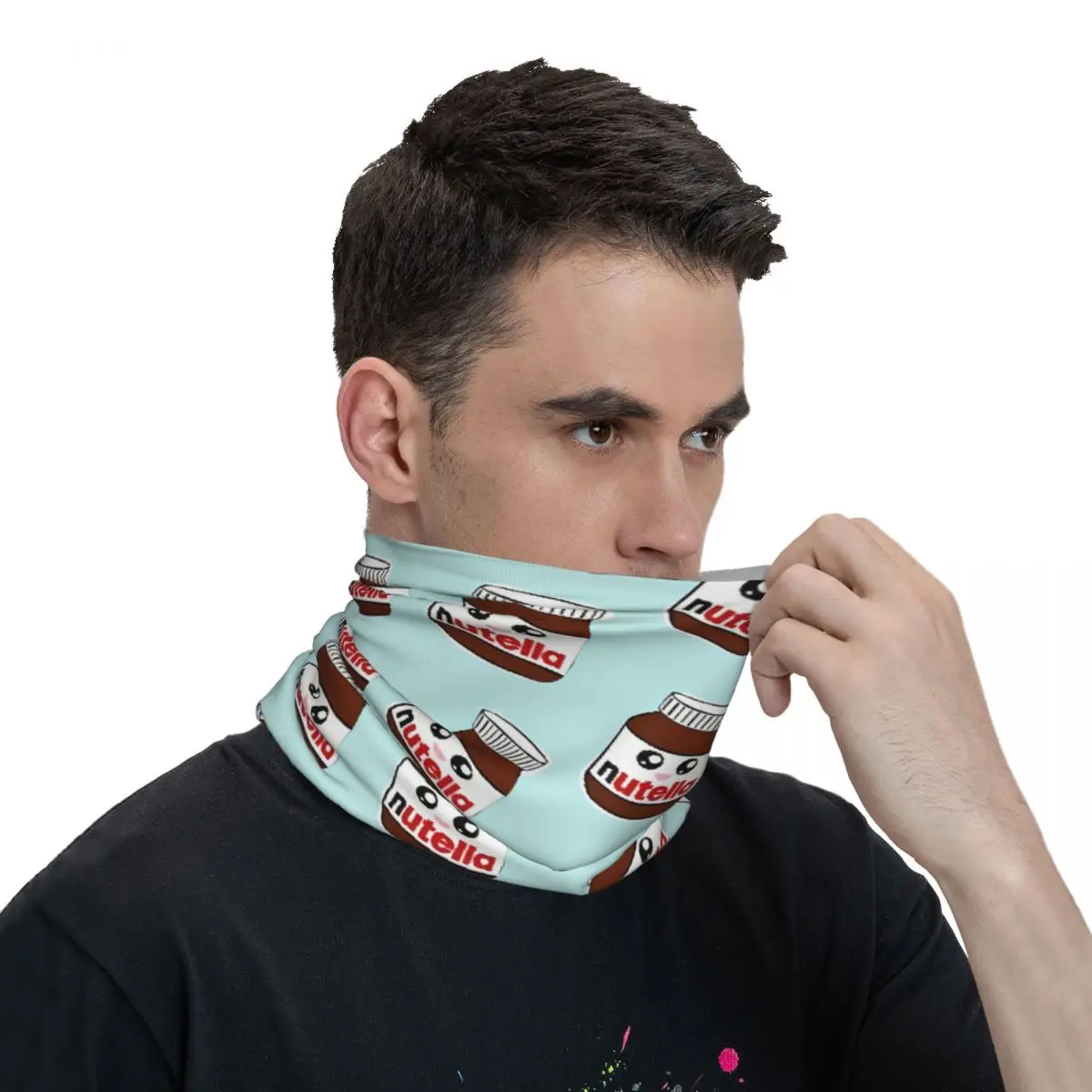 Chocolate Cream Scarf Neckerchief Neck Face Mask Polyester