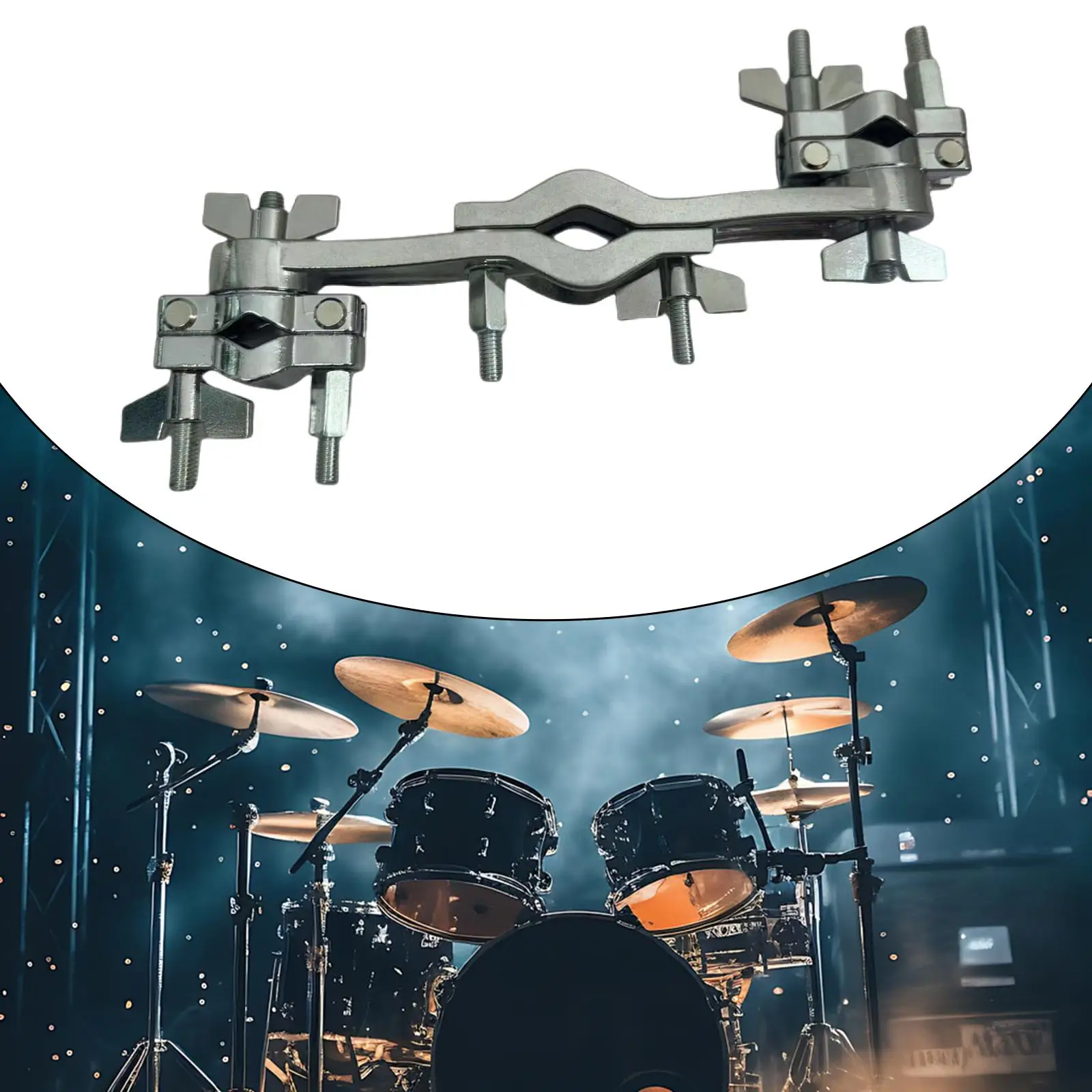 

Double Drum Clamp Extension Rack Multifunction Sturdy Holder Mounting Bracket for Enthusiasts Supplies Professional Beginners