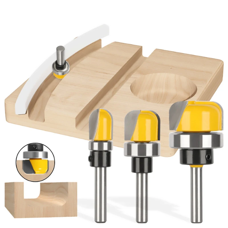 6mm/6.35mm/8mm Shank Bowl Tray Router Bit 1-1/8\