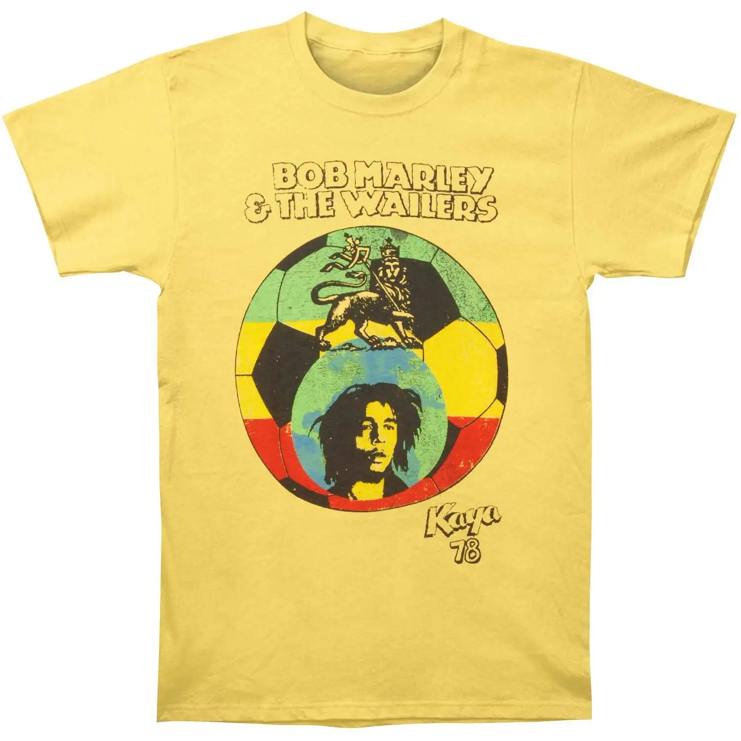 Men's Bob Marley Kaya '78 T shirt XX Large Yellow