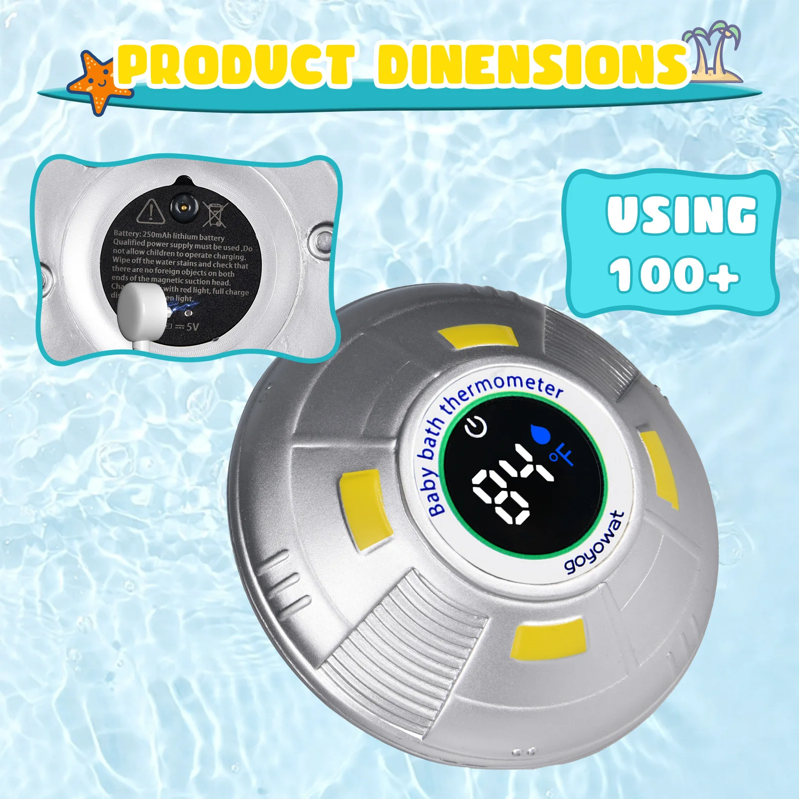 Termometro da bagno per bambini giocattolo del fumetto Display a LED misuratore di temperatura dell'acqua sensore di sicurezza della temperatura dell'acqua per bambini allarme colore freddo/caldo