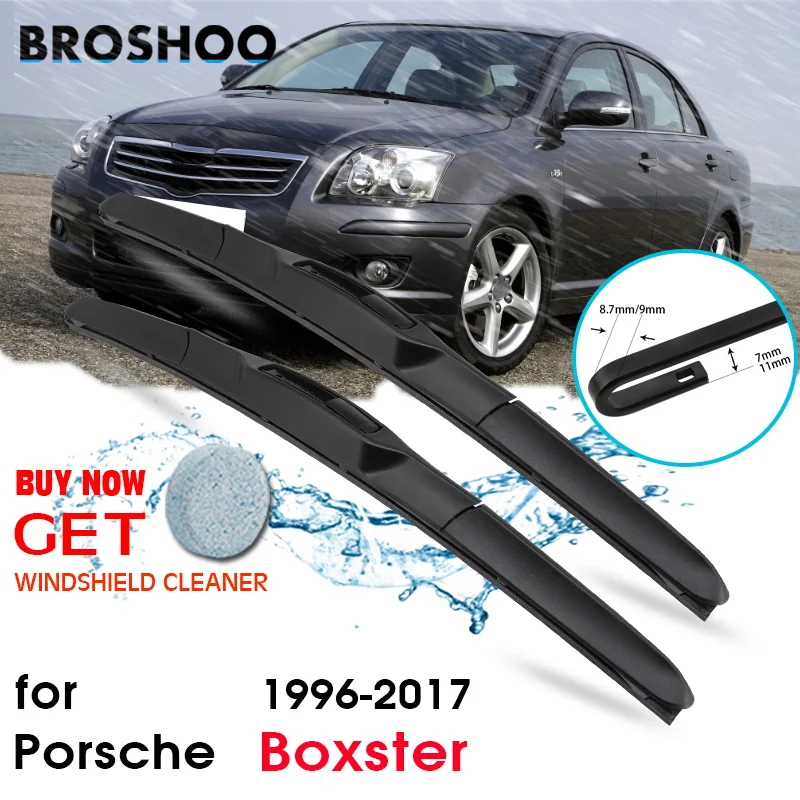 BROSHOO Auto Natural Rubber Wiper Blades Clean The Windshield For Porsche For Boxster 986 987 981 Model Year From 1996 TO 2017