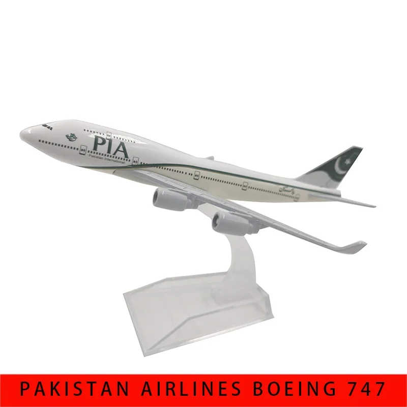 JASON TUTU 1/400 Scale Diecast Metal Pakistan Airlines Boeing 747 PIA B747Aircraft Model 16CM Miniature Authentic Collecti Gift