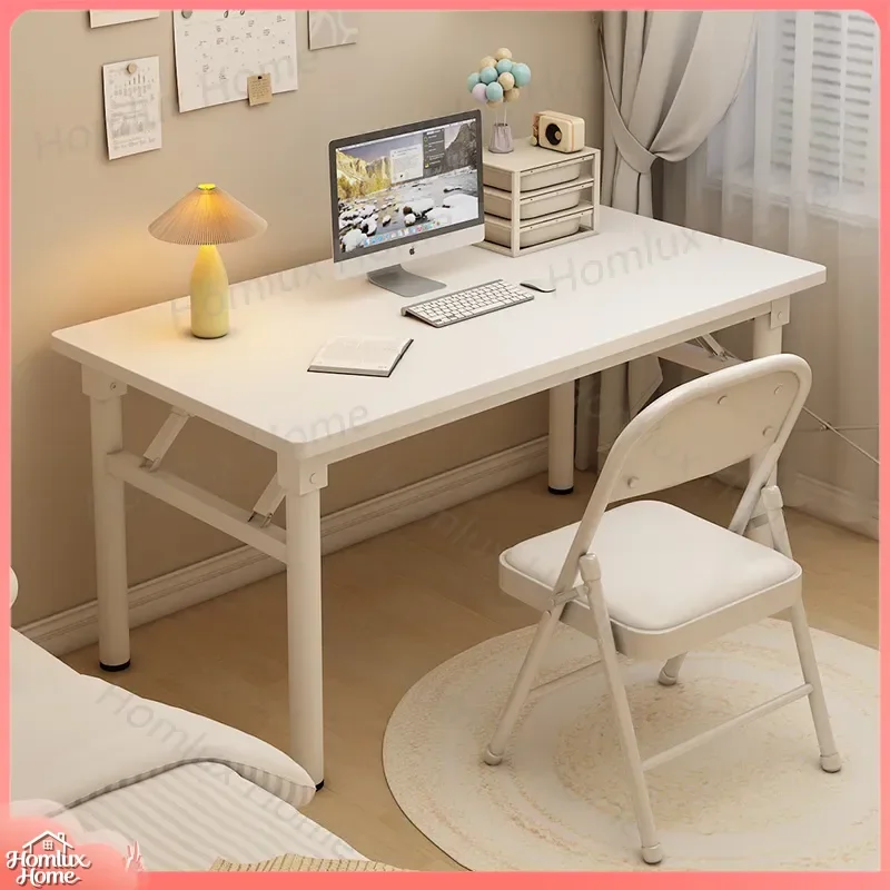 Folding Table for Household Dining Bedroom Computer Desk Dormitory Study Easy Storage Training Rental Room Simple Design