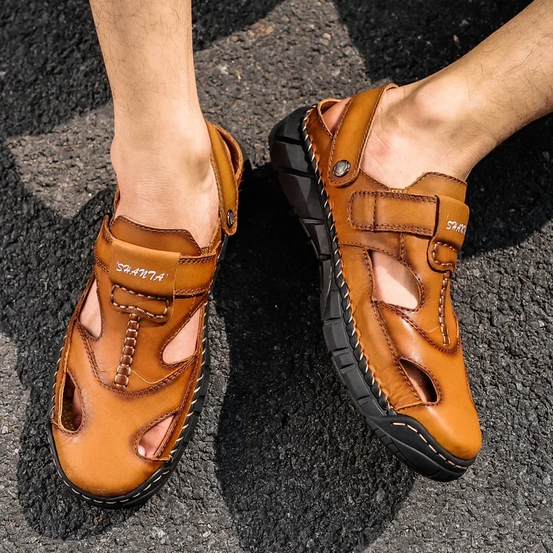 

Мужская летняя обувь, новые летние уличные пляжные сандалии, удобные нескользящие спортивные сандалии, мужские сандалии большого размера