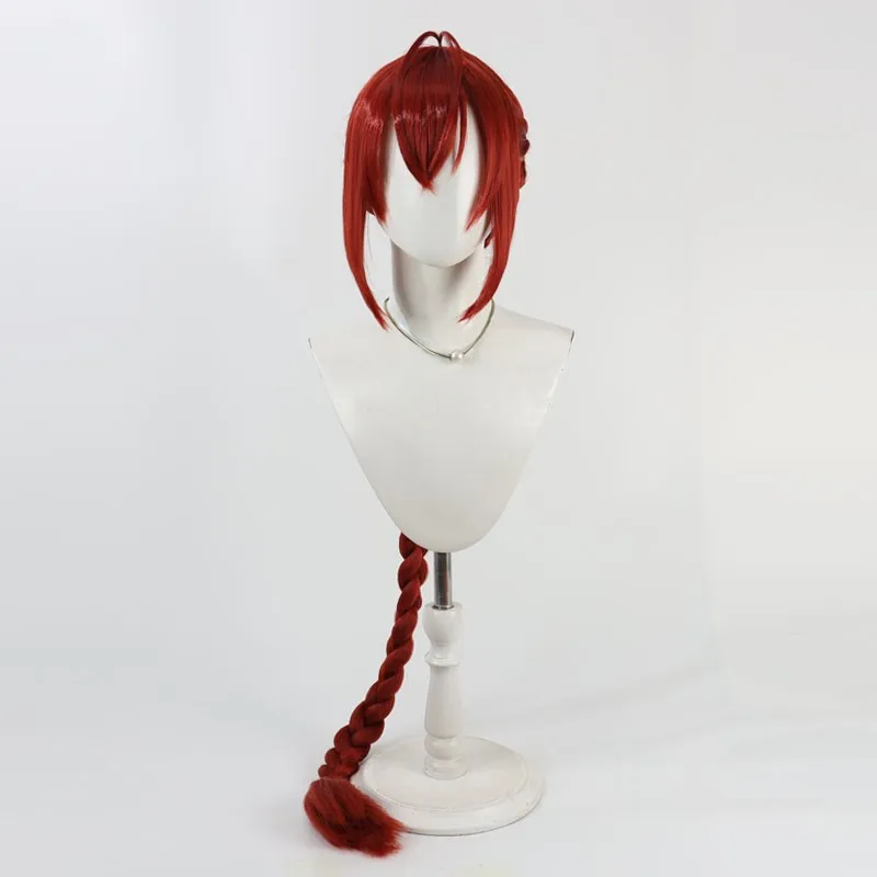 Twisted Wonderland Riddle Rosehearts Cosplay Wig 120cm Long Braids Wine Red Hair Men Women Halloween Party Prop Synthetic Hair