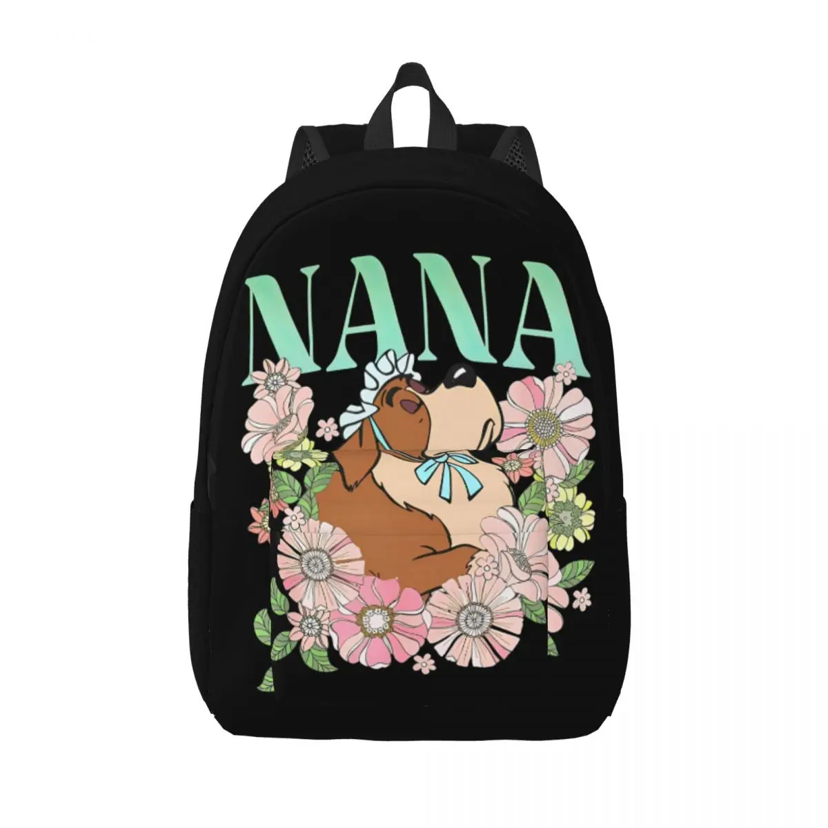 

Ретро-рюкзак Nana Dog с цветочным принтом и карманом, модный, для старшей школы, деловой, повседневный, для мужчин и женщин, студенческий, холщовый.