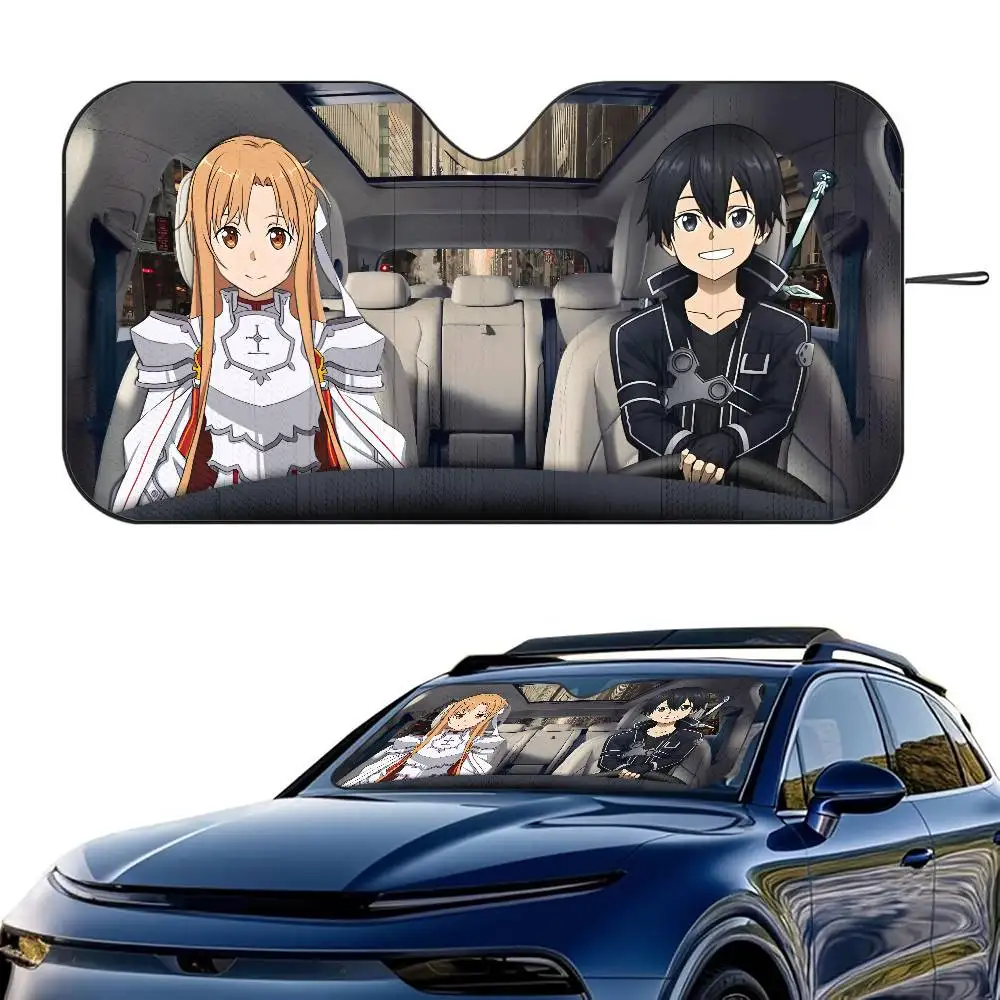 

S-Sword Art Online Car SunShade Windshield Foldable Three-layer Insulation Sunshade By Suction Cup Blocks UV Rays Sun