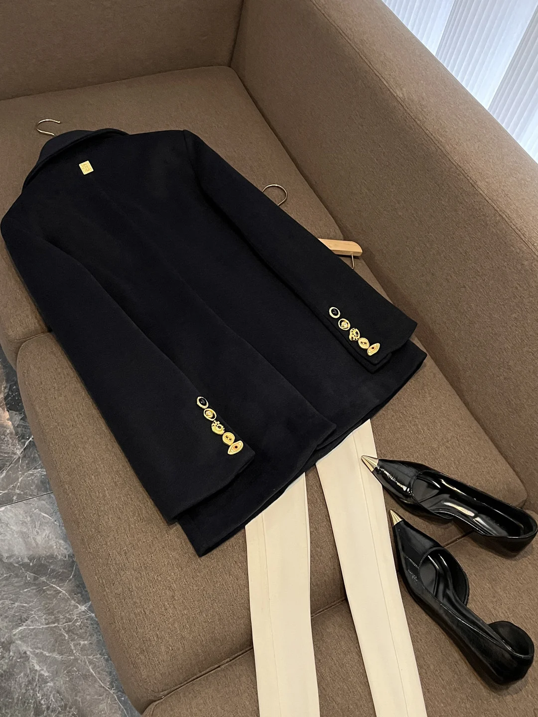 Ele Woolen Suit Coat Women's Loose Straight Cut Windbreaker Versatile Autumn Winter New Sle Faionable Busin Lady