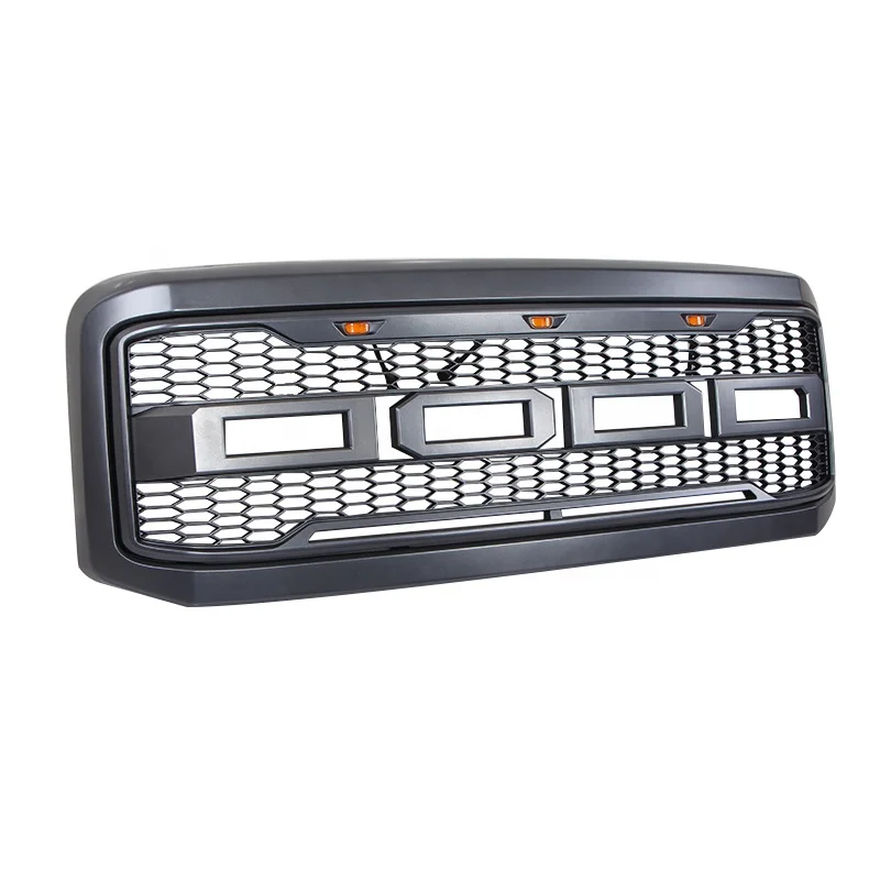 Grill  3 LED Amber Lights Modifying Front Grille fit for 2005-2007 Ford F-250 F-350 F-450 F-550