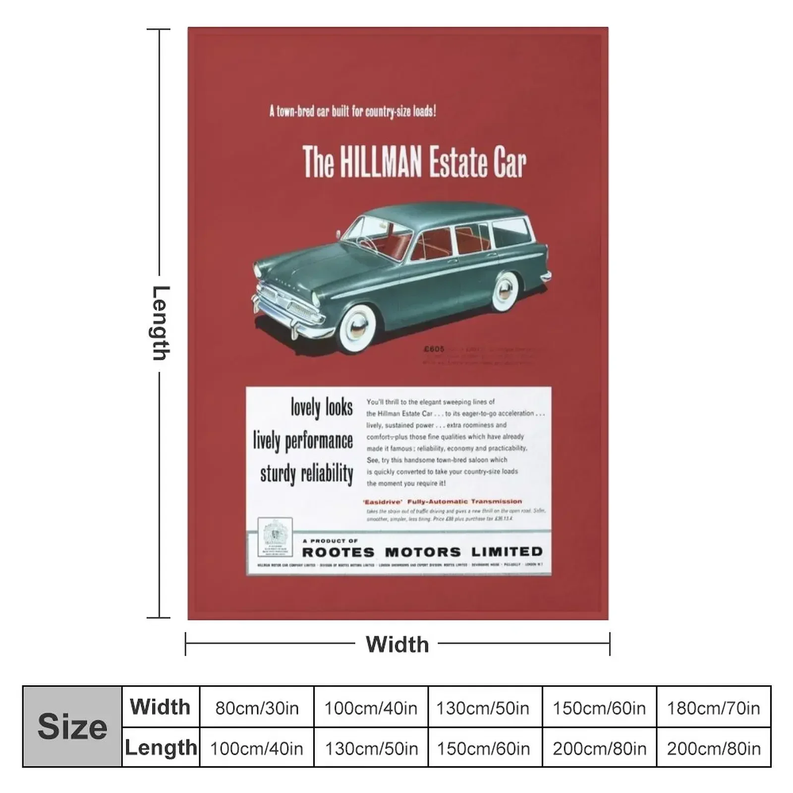 1960 HILLMAN ESTATE CAR - ADVERT Throw Blanket funny gift christmas gifts Sleeping Bag Warm Blankets