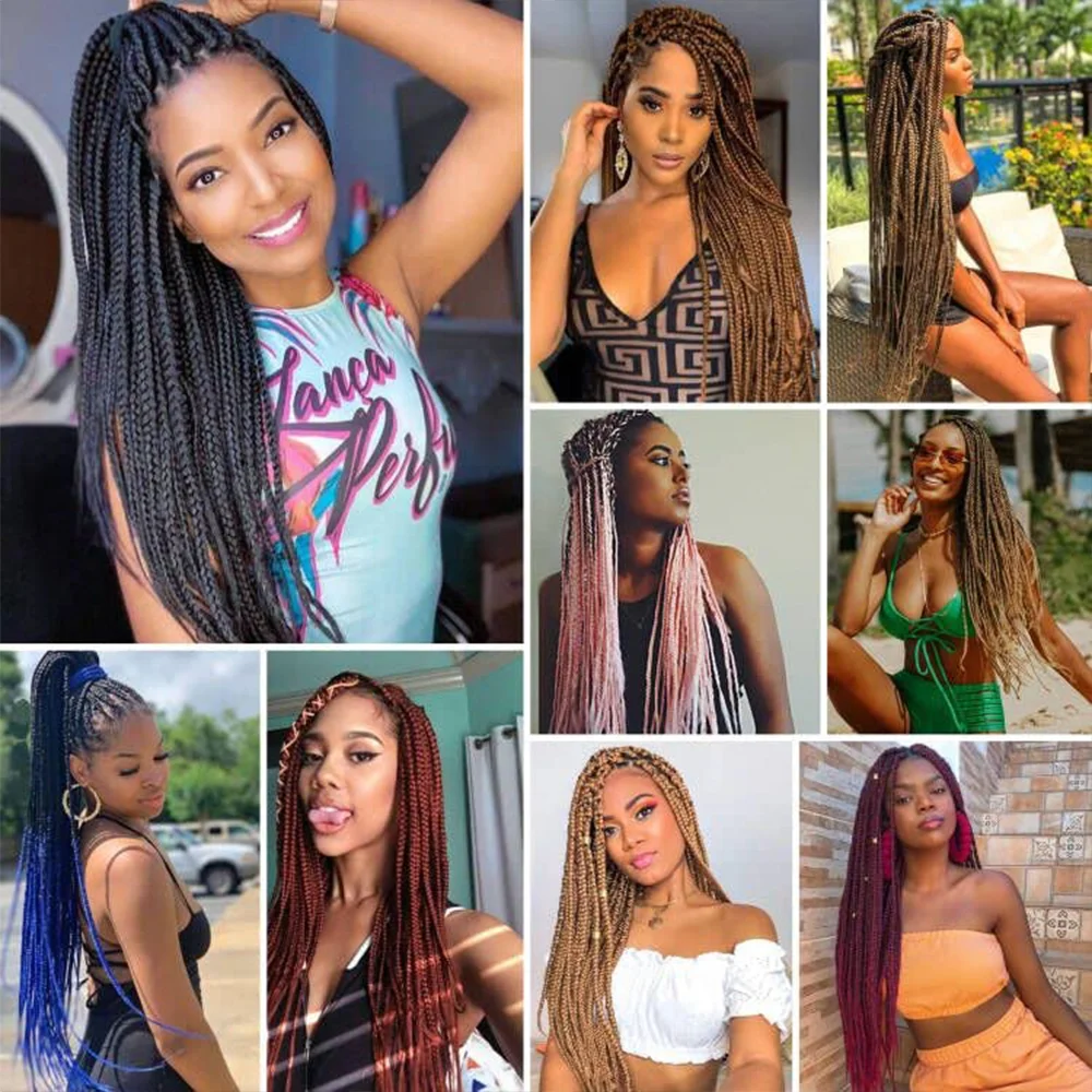 26 inch Braiding Hair Pre Stretched Prestretched Knotless Hair Long Straight Synthetic Box Braids Yaki Texture Hair Extensions