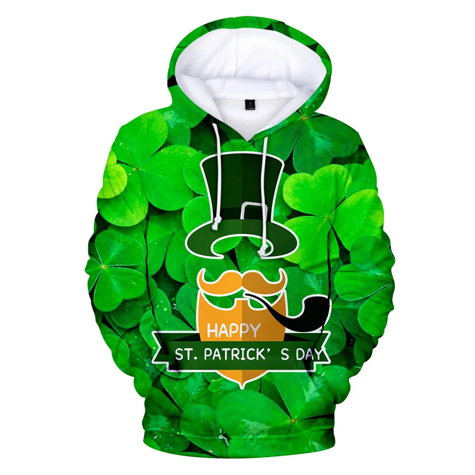 3 To 14 Years Kids Hoodies St. Patrick's Day 3D Printed Hoodie Sweatshirt Boys Girls casual Cartoon Jacket Coat Children Clothes