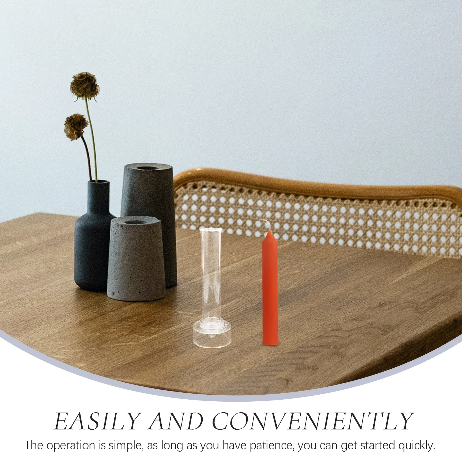 

2pcs Mold Acrylic Taper Making Diy For Crafts Wax Molds Durable Smooth Easy Demold Pillar Molds Acrylic Diy Tool