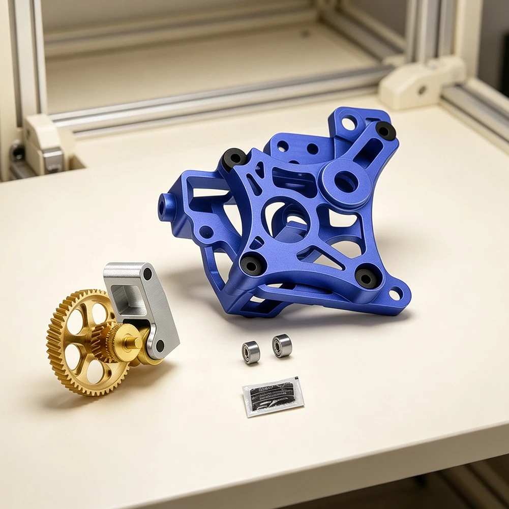 Extruder Shell With Gear Kit Aluminum Alloy Extruder Shell For BambuLab For P1 For X1 With Extruder Gear Kit