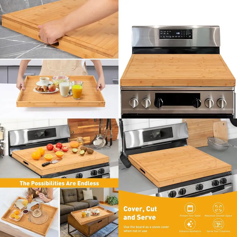 

Bamboo Noodle Board and Electric Stove Top Protectors for Kitchen Use