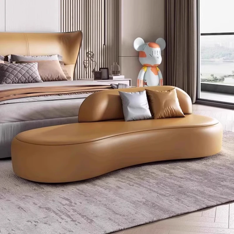 xx-Salon Designer Bedroom Bench Nordic Minimalist Modern Ergonomic Bedroom Bench Lazy Ergonomic Relaxing Tabourel Ue Furniture* view 3