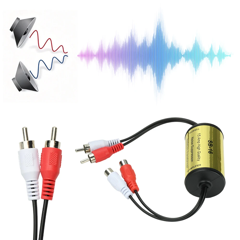 Der RCA-Audio-Rauschfilter reduziert effektiv Audio-Rauschen und eliminiert statische Aufladungen von Lautsprechern. Geeignet für Kfz- und Heimstereoanlagen – Detail 8