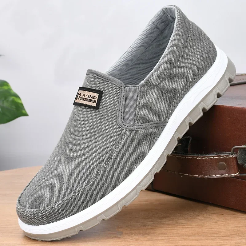 2024Men Casual Shoes Slip on Canvas Loafers Comfortable Walking Flats for Man Non Slip Soft Moccasins Sneakers Driving Shoes