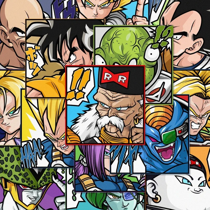 54 قطعة من ملصقات الرسوم المتحركة Dragon Ball Z المقاومة للماء - شارات ذاتية اللصق لحافظة الهاتف وديكور الحائط هدية فنية كرتونية ذاتية الصنع لمحبي #4