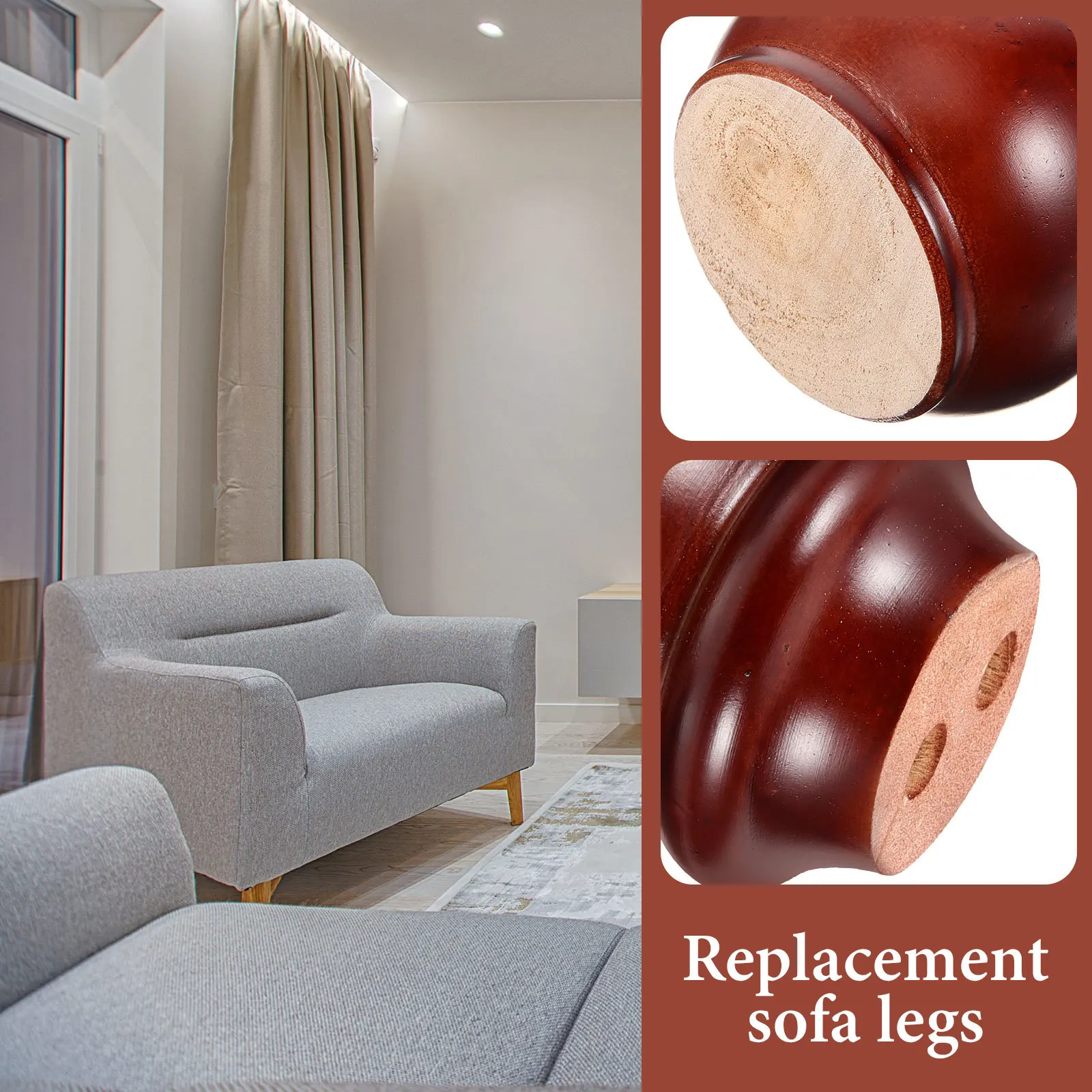 

Furniture Legs Wooden Adjustable Height Sofa Feet Replacement For Table Chair Cabinet Couch Furniture Foot