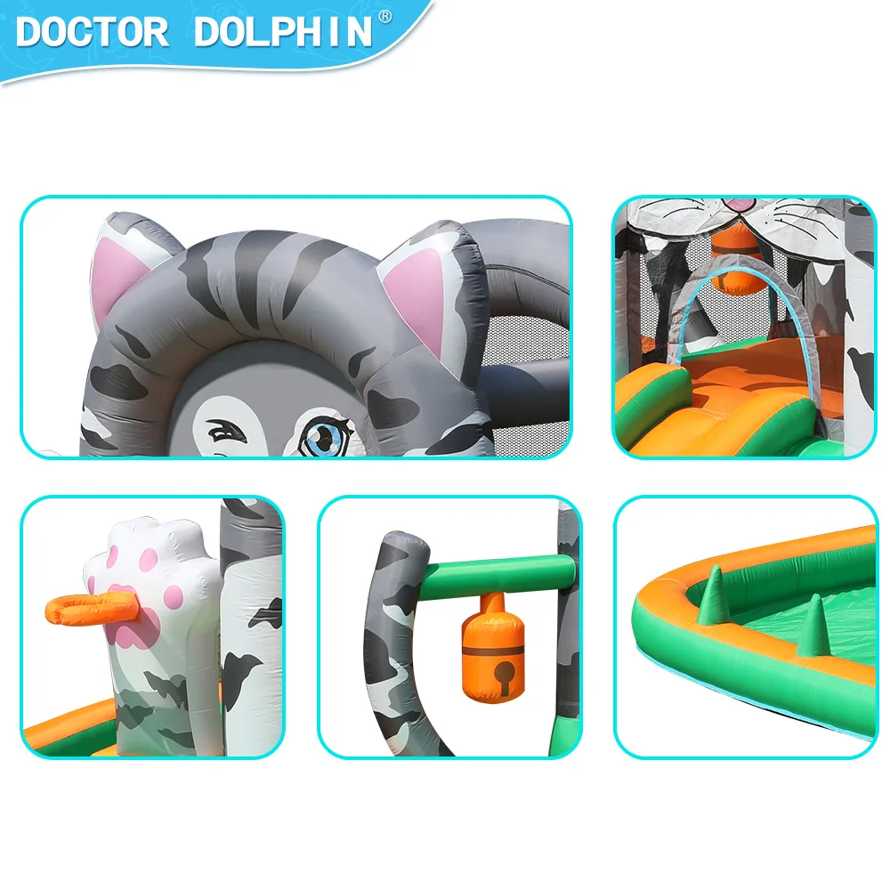 Doctor Dolphin Inflatable Boucy Castle With Ball Pit Pool Jumping House Castle Bouncer With Blower Function Family Toys