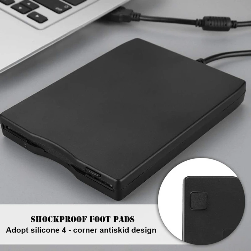 HOT-USB Floppy Disk Reader Drive 3.5In External Portable 1.44 MB FDD Diskette Drive for Windows 7 8 2000 XP Vista PC Laptop